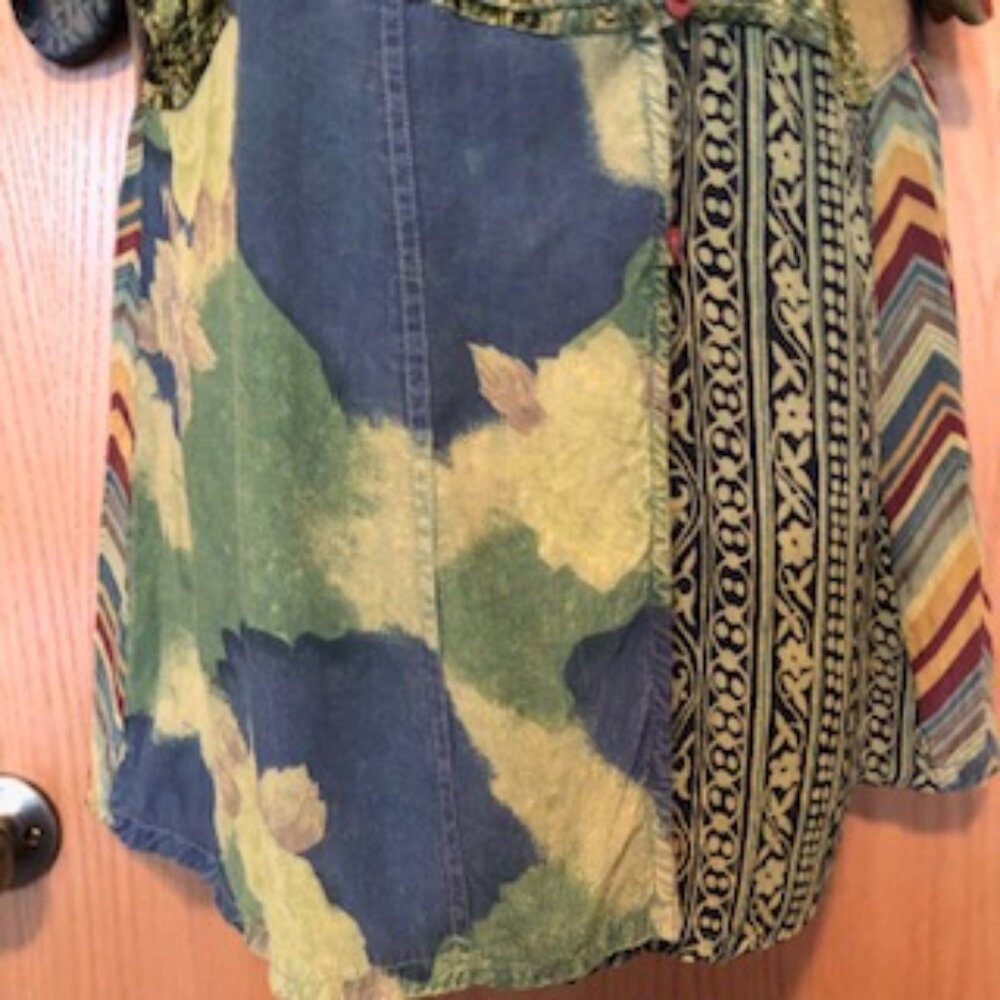 Tienda Ho Wrap Kimono Button Closure Multi Pattern Embroidery Wearable Art XL - Picture 2 of 8